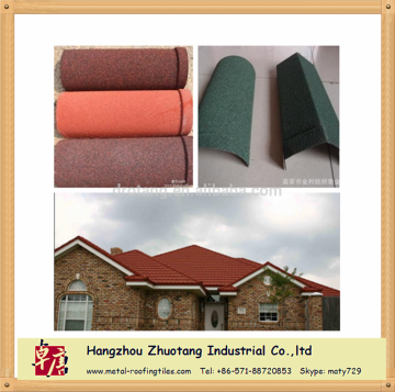 Hangzhou Roof Tile manufacture Stone Coated Metal Roof Tile For American market