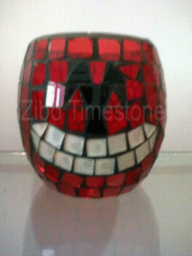 Pumpkin Mosaic Glass Votive Tea Light Holder (TS015-011)
