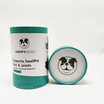 Custom Logo Pet Food Packaging: Round Paper Box with Kraft Tube