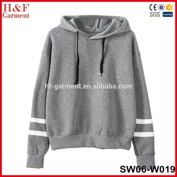 Design custom 100% cotton women's pullover hoodies gray sweatshirt