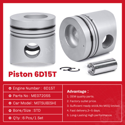 6D15T-ALFIN مجموعة مكبس المحرك ME072055 لشركة MITSUBISHI