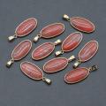 Oval Cherry Quartz Pendant for Making Jewelry Necklace 15x30MM