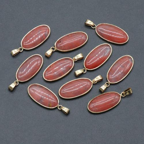 Oval Gemstone Pendant for Making Jewelry Necklace 15x30MM