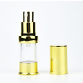 Hochwertige UV -beschichtete goldene transparente 15 ml 20 ml 30 ml luxuriöse kosmetische luftlose Pumpenflasche Silber