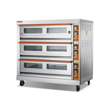 3 Deck 9 Tray Industrial Bread Baking Baking Baking พร้อมตัวจับเวลาและเครื่องผสมสำหรับร้านเบเกอรี่