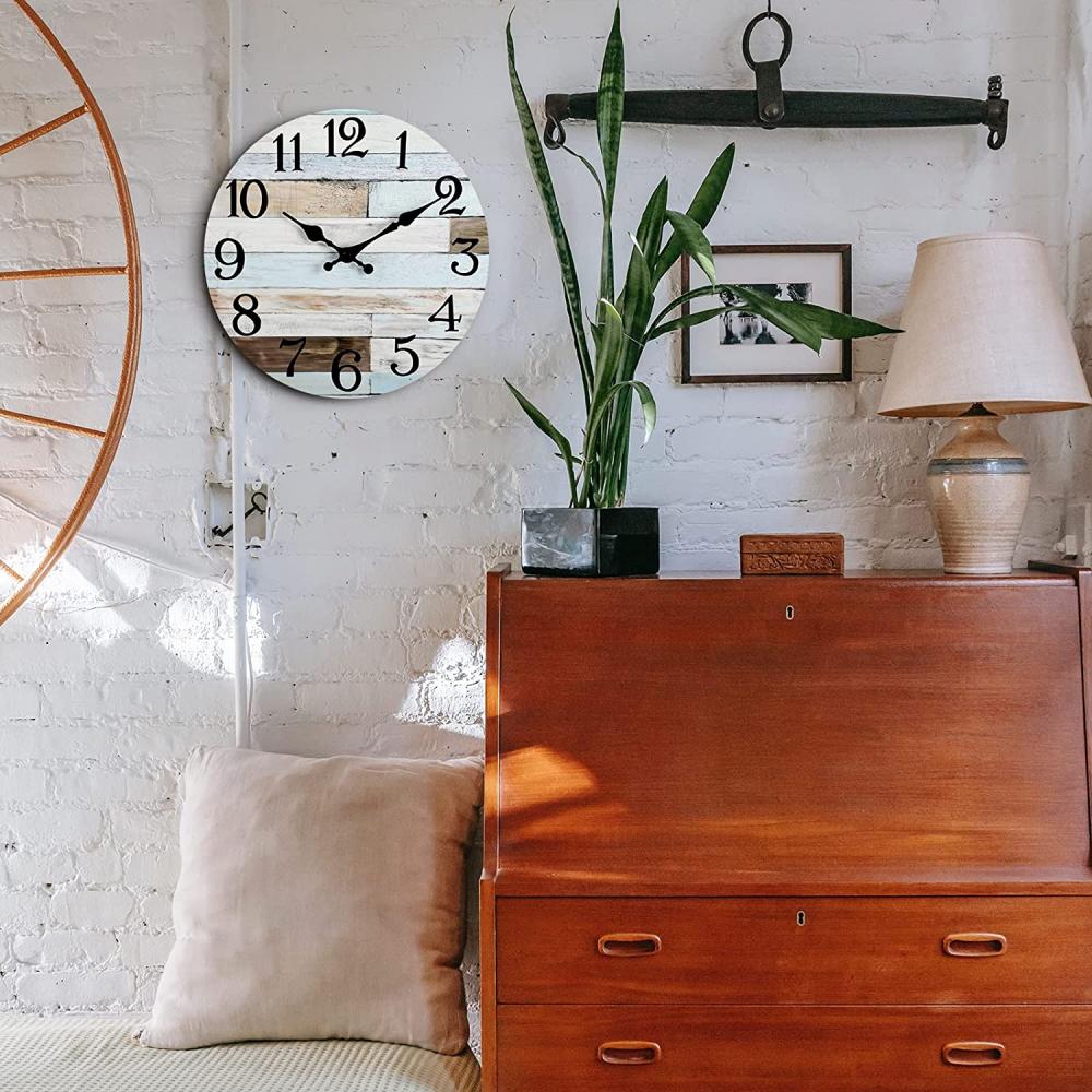 Relojes de pared de madera sin ticken de 10 pulgadas silenciosas