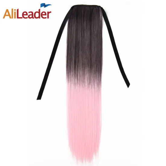 AliLeader Wholesale Synthetic Clip in Ponytail Hair Extension Hairpiece High Temperature Heat Resistant Long Ombre Ponytail Hair
