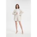 Gekerbte Revers -Single Breasted Beige Uniform Blazer Anzug