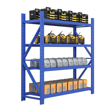 Industrial 4-Tier Adjustable Metal Storage Rack - Wholesale Steel Furniture Accessory for Warehouses