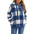 Long Sleeve Hooded Plaid Casual Sweatshirt