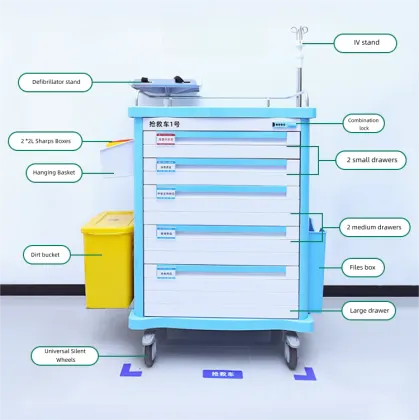 Medical Emergency Trolley with Drawers