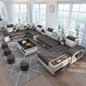 การพักผ่อนที่ทันสมัยความหรูหรา 7 SEATER VELVET SOFA SOFA Chesterfield สำหรับเฟอร์นิเจอร์บ้าน
