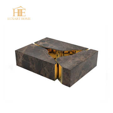Modern Customize Rectangle Marble Coffee Table for Hotel Living Room