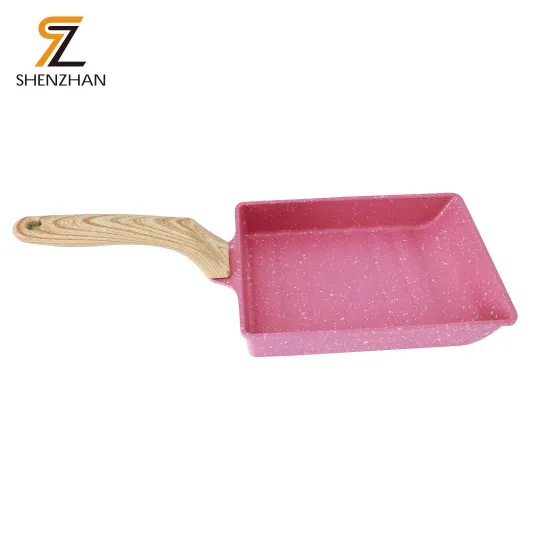 Tamagoyaki Japanese Omelette Pan: Rectangular Non-Stick Saucepan for Perfectly Fried Omelets with Wooden Handle