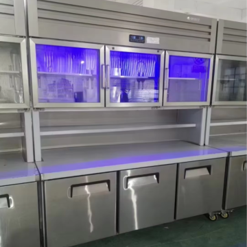 Custom Supermarket Double Temperature Chiller and Freezer Display
