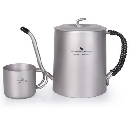 Boundless Voyage Titanium Kettle Cup Set - Anti-Scalding Handle for Beverages