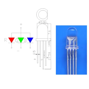 5mm RGB LED Indicator Light - Red Green Blue LED Dip