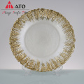 Ato Tableware GALSS Decoration Glass Charger Goldleaf Plate