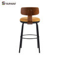 Wholesale Modern Fabric Low Back High Bar Chair Metal Legs Kitchen Bar Chair