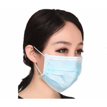 blue medical mask with faces