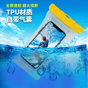 Kantung telefon kalis air dengan float beg udara untuk telefon skrin sentuh - pantai, menyelam, berenang