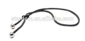 Genuine stitched leather necklace with steel balls