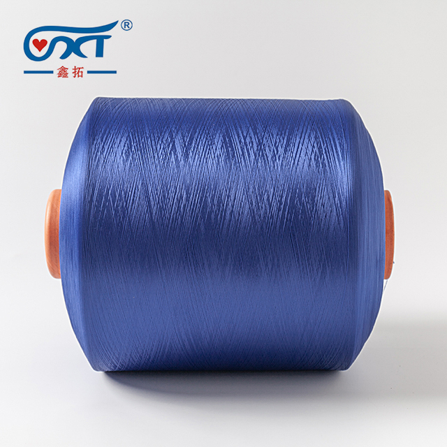 Blue High Quality Polyester Yarn DTY 150D/288F Dope Dyed Bright Yarn