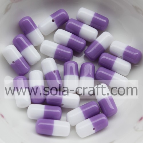 6*12 MM Half Hole Capsule Shape Loose Resin Beads