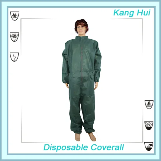 effective green disposable sms nonwoven protective coverall