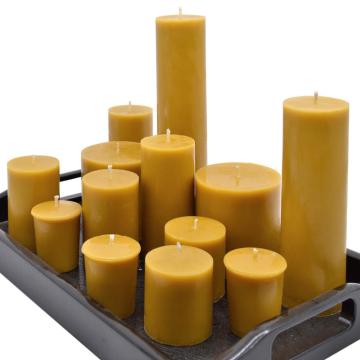 Large Natural Beeswax Pillar Candles For Clean Air