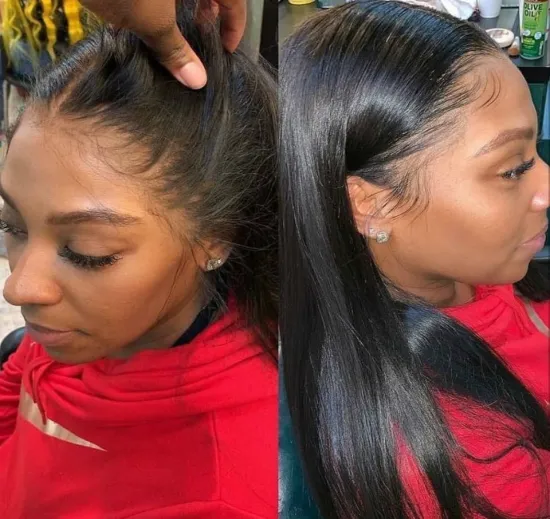 Wholesale price Cheap Pre-plucked Natural Straight Wave Virgin Remy Hair Full Lace Wig