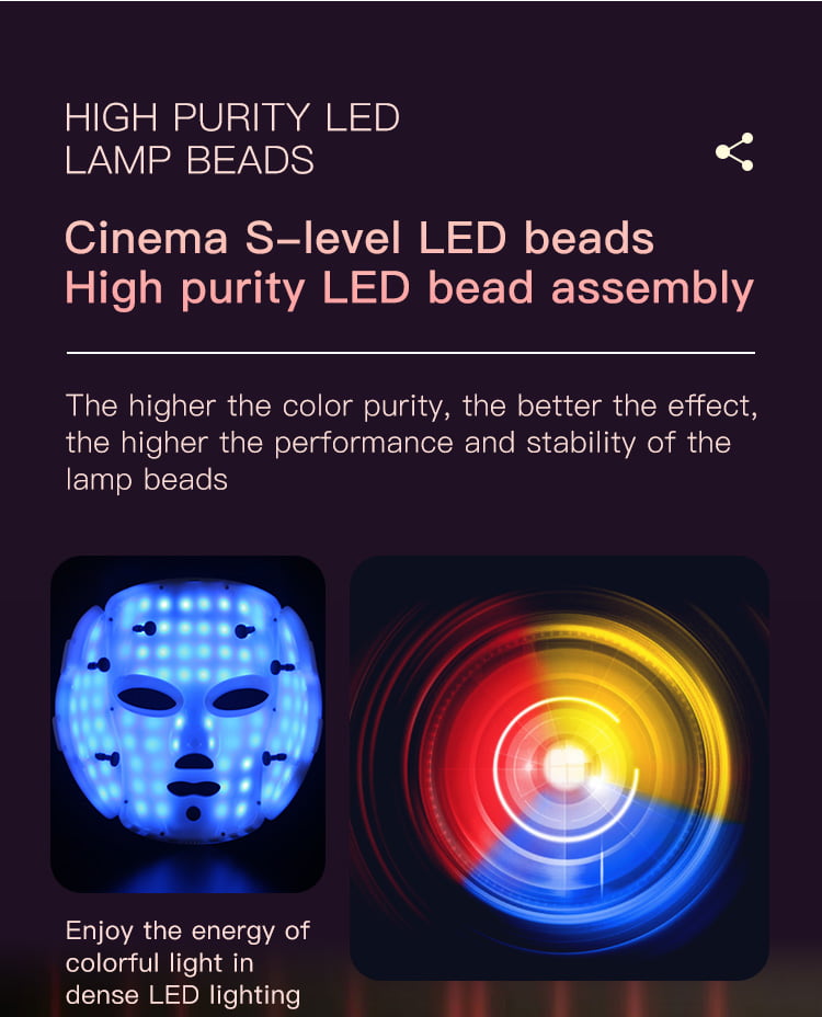 LED facial and neck therapy mask for home skincare