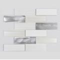 Bedroom White Glass Irregular strip Mosaic Mixed Tiles