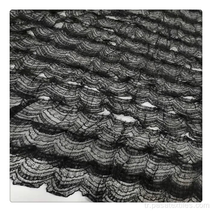Gelinlik kumaşları fırfır tül tüyü süslemesi kumaş siyah dantel dikiş