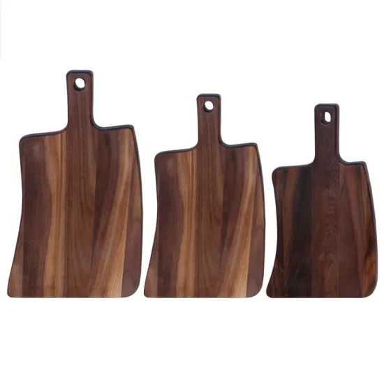 Walnut wood cutting board with handle