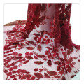 Bunga Berbilang Bunga 3D Fabrik Wain Merah Berkala Multi-Colored Fabric Fabric Laser Cut Fabric Sequins