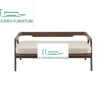 Modern Nordic Black Walnut solid wood tatami bench for living room