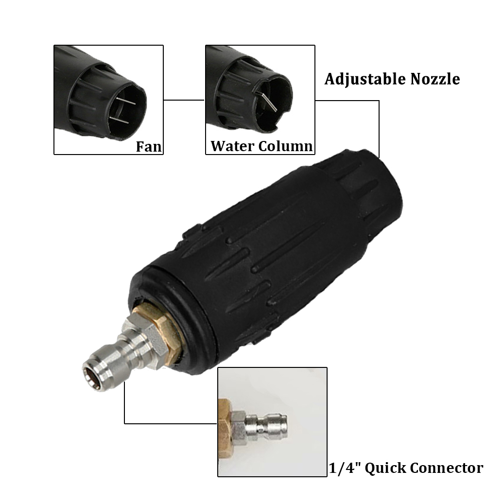 DASING Einstellbarer Druckunterdrückungsdüsen -Düsenspitzen, variabler Muster, 1/4 Zoll Schnellanschluss -Stecker, 3000 psi