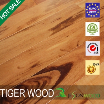 UV lacquer /UV coating Multilayer Engineered Tiger Wood Flooring