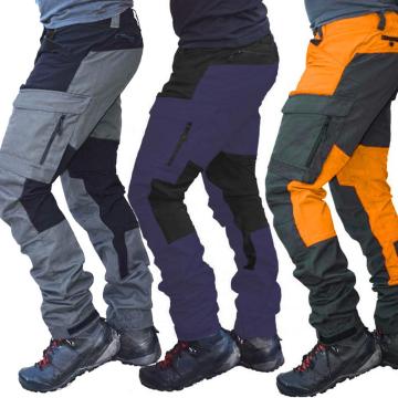 2020 Men Fashion Color Block Multi Pockets Sports Long Cargo Pants Work Trousers men clothing спортивные штаны ropa de hombre