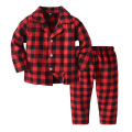 Children's Pajamas Red Black Plaid Christmas Style