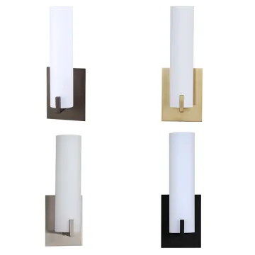Bronze Finish 14" Hotel Vanity Lights with Frosted Glass Shades