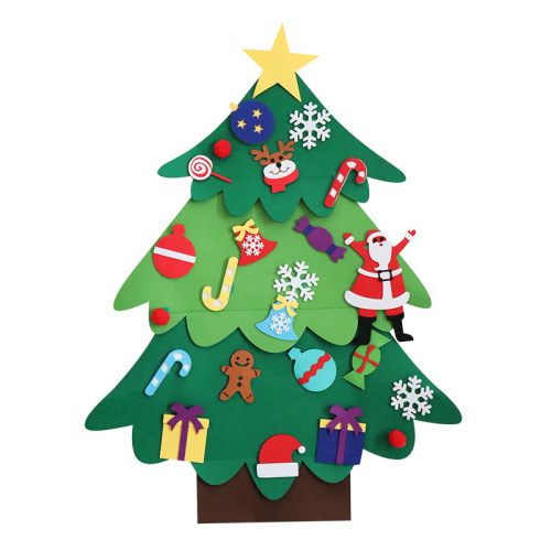 Pegatinas de árbol de Navidad de fieltro de bricolaje para el calendario de adviento