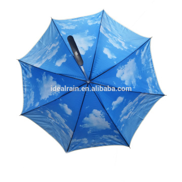 25" safety manual open anti uv sky umbrella