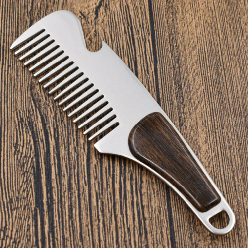 Beard Comb Mens Shaving Pocket Comb Portable Male Steel Mustache Brush Hair Styling Hairdressing Hair Cutting Tools