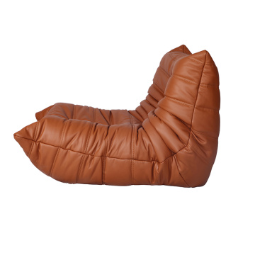 Living Room Brown Leather Togo Sofa Set