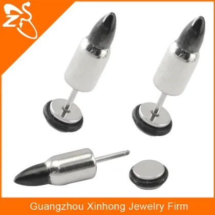 2015 wholesale unique stud earrings bullet shape ear plug