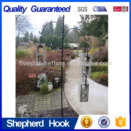 Steel Shepherd Hook - Plant Hook, Black-48" Tall