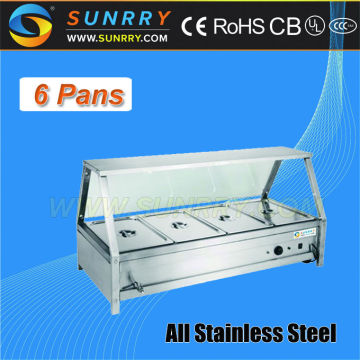 Restaurant equipment commercial food warmer hot pot counter top bain marie with curved