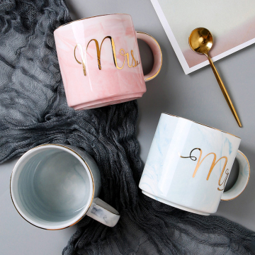 Factory Supplier  Tea Cup Sets Porcelain Marble Mug